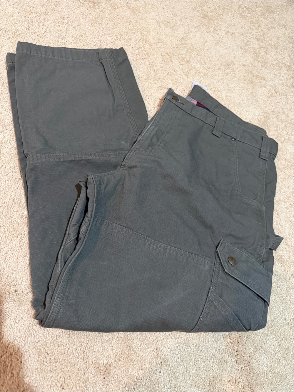 Carhartt Men's Charcoal flannel lined Cargo Pants